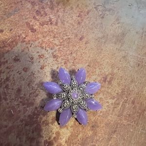 Vintage Amethyst & Marcasite Brooch SS